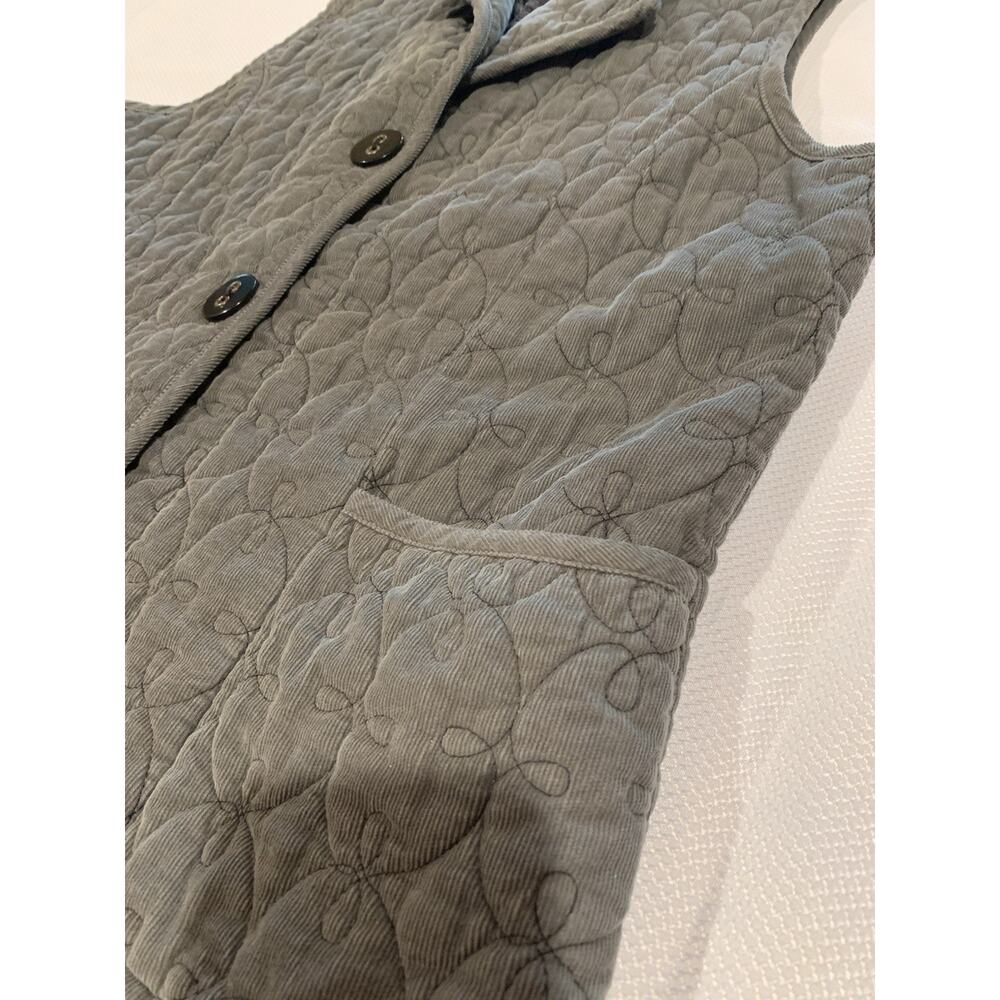 Habitat Micro Corduroy Quilted Vest Jacket Women's Size M Gray USA - Picture 6 of 8